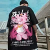 "National trend T-shirt, men's fashion brand, overweight and plus-size hip-hop loose short-sleeved top, Hong Kong-style ins half-sleeved T-shirt. Specification image